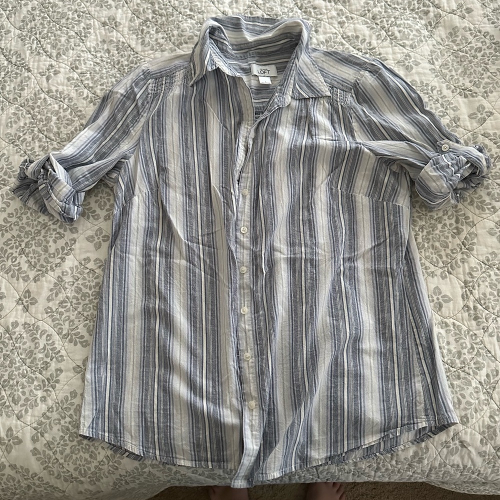 Loft stripe button down shirt